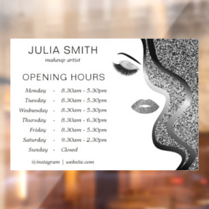 Makeup with silver glitter effect