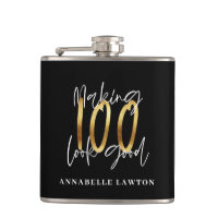 Making 100 look good gold birthday invitation