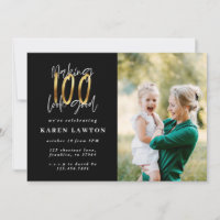 Making 100 look good gold birthday photo