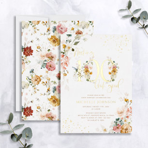 Making 100 Look Good Pink Floral Gold