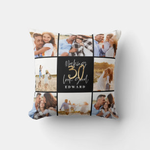 Making 30 look good gold black photo birthday cushion