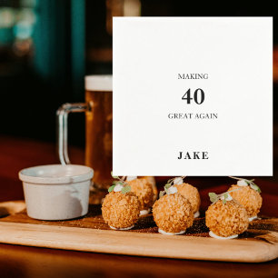 Making 40 Great Again Black Text Birthday Party Napkin