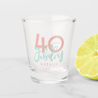 Making 40 look good pink birthday party shot glass