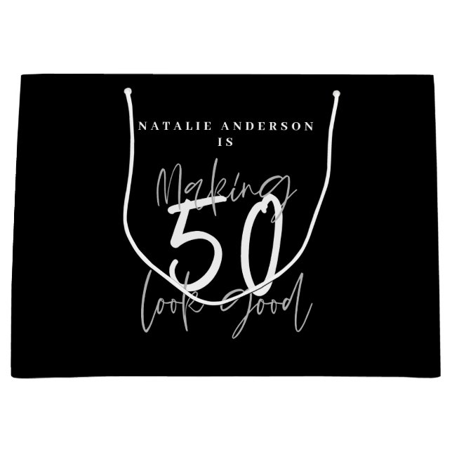 Making 50 look good birthday celebration  large gift bag (Front)
