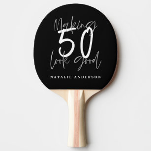 Making 50 look good birthday celebration  ping pong paddle
