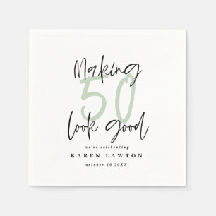 Making 50 look good birthday party napkin