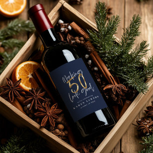 Making 50 look good gold birthday celebration wine label