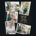 Making 50 look good gold birthday multi photo  faux canvas print<br><div class="desc">Celebrate your special birthday in style with this white,  black and gold Making 50 look good birthday multi photo collage</div>