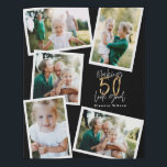 Making 50 look good gold birthday multi photo  faux canvas print<br><div class="desc">Celebrate your special birthday in style with this white,  black and gold Making 50 look good birthday multi photo collage</div>