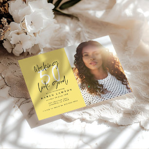 Making 50 look good photo birthday invitation