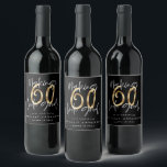 Making 60 look good gold birthday celebration wine label<br><div class="desc">Making 60 look good age birthday typographic personalised gold effect birthday gift design. Life begins at sixty, show how happy you are to be in your sixties with this shirt, ideal for a birthday party or celebration weekend away. Make it a party to remember with the awesome outfit or an...</div>