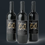 Making 60 look good gold birthday celebration wine label<br><div class="desc">Making 60 look good age birthday typographic personalised gold effect birthday gift design. Life begins at sixty, show how happy you are to be in your sixties with this shirt, ideal for a birthday party or celebration weekend away. Make it a party to remember with the awesome outfit or an...</div>
