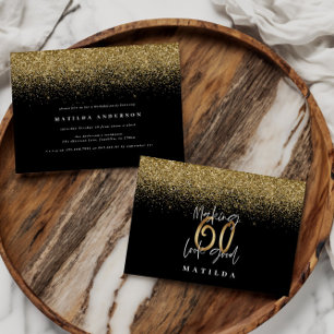 Making 60 look good gold birthday invitation