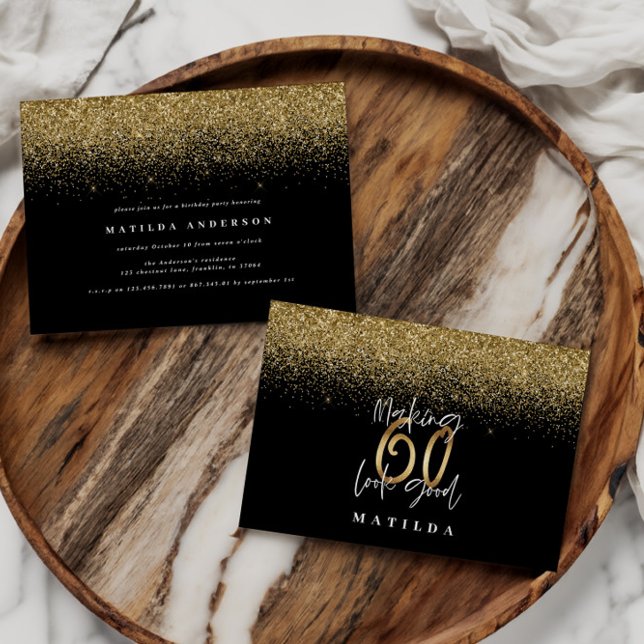 Making 60 look good gold birthday invitation (Creator Uploaded)