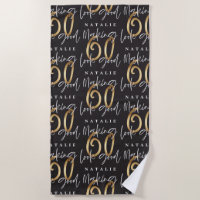 Making 60 look good gold glitter birthday beach to