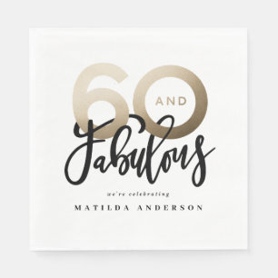 Making 60 look good modern gold birthday party napkin