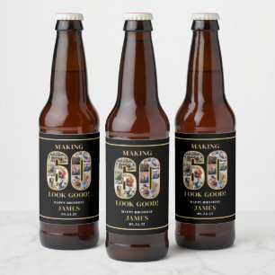 Making 60 Look Good Photo Birthday Beer Bottle Label