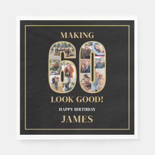 Making 60 Look Good Photo Birthday Napkin