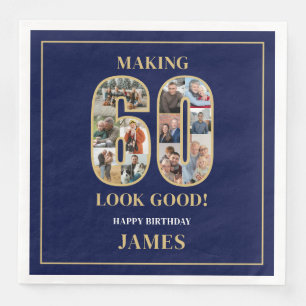 Making 60 Look Good Photo Birthday Napkin