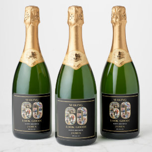 Making 60 Look Good Photo Birthday Sparkling Wine Label