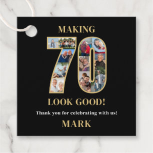 Making 70 Look Good Photo Collage 70th Birthday Favour Tags