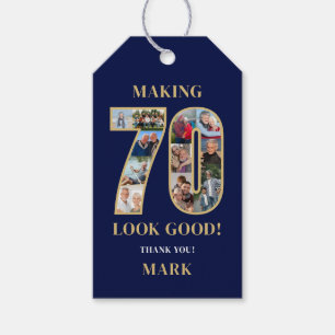 Making 70 Look Good Photo Collage 70th Birthday Gift Tags