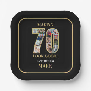 Making 70 Look Good Photo Collage 70th Birthday Paper Plate