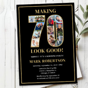Making 70 Look Good Photo Surprise Birthday Invitation