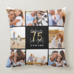 Making 75 look good gold black photo birthday cushion<br><div class="desc">Celebrate your 75th birthday in style with these black and gold effect making seventy five look good birthday design. A modern design with script text and bold graphics. Change the colour to customise. Part of a collection.</div>