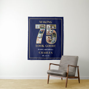Making 75 Look Good Photo Collage 75th Birthday Tapestry