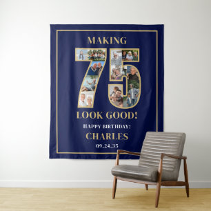 Making 75 Look Good Photo Collage 75th Birthday Tapestry