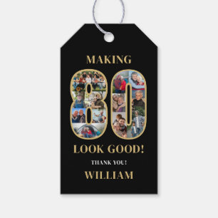 Making 80 Look Good Photo Collage 80th Birthday Gift Tags