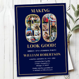 Making 80 Look Good Photo Surprise Birthday Invitation