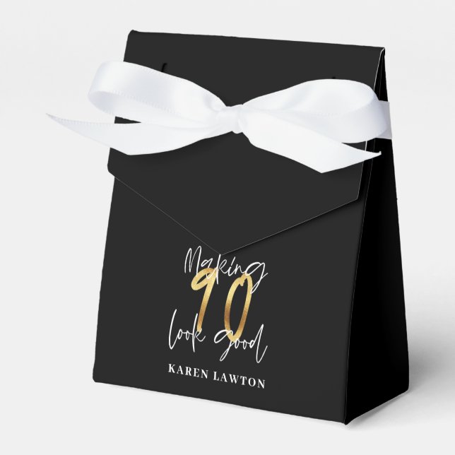 Making 90 look good gold birthday favour box (Front Side)