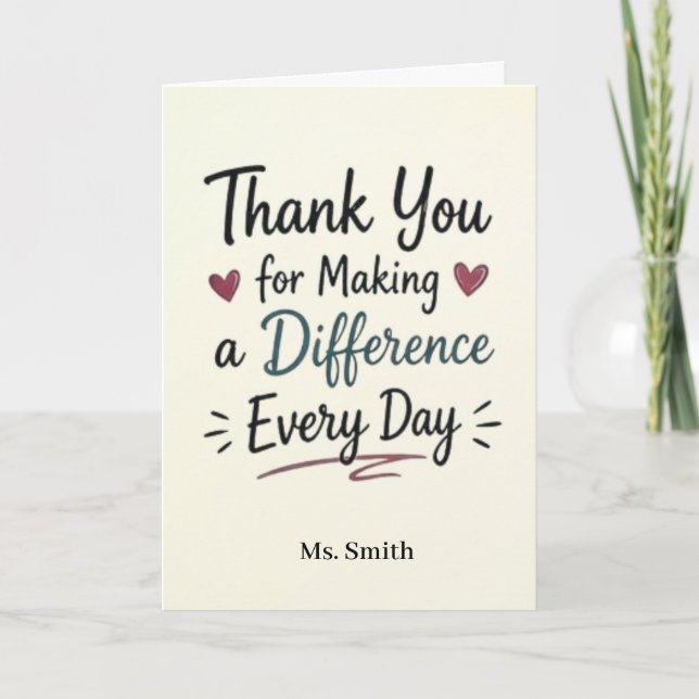 Making a Difference Every Day Personalised Card (Front)