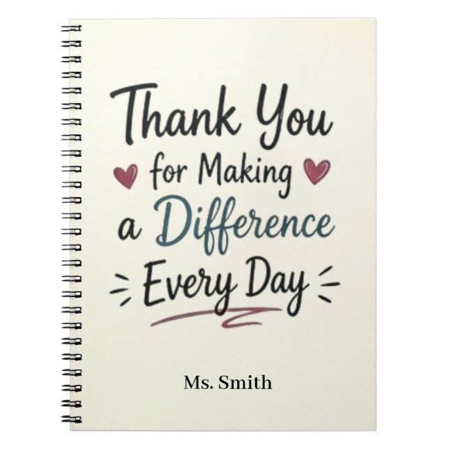 Making a Difference Every Day Personalised Notebook (Front)
