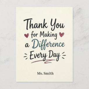 Making a Difference Every Day Personalised Postcard