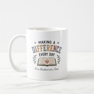 Making A Difference Every Day Teacher Custom Name Coffee Mug