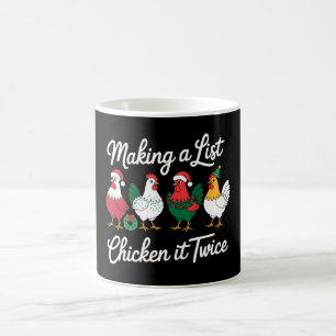 Making A List Chicken It Twice Christmas Rooster Coffee Mug