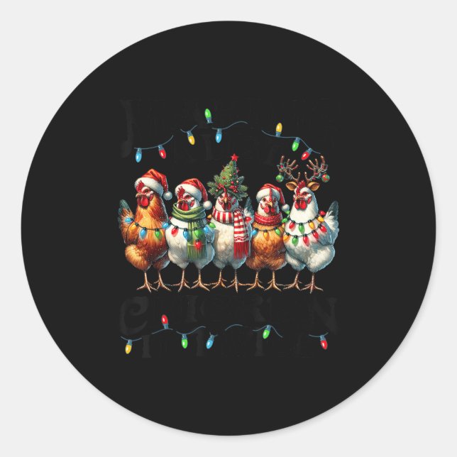 Making A List Chicken It Twice Christmas Xmas Chic Classic Round Sticker (Front)