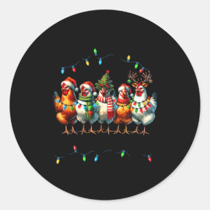 Making A List Chicken It Twice Christmas Xmas Chic Classic Round Sticker