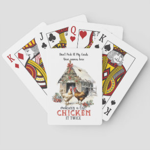 Making a list chicken it twice funny personalise playing cards