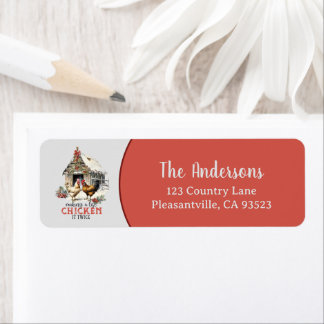 "Making a list, Chicken it twice" Puns Christmas Return Address Label