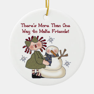 Making a Snowman Friend  Keepsake Ornament