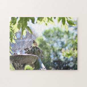 Making a Splash Bird Bath Conservatory Garden NYC Jigsaw Puzzle