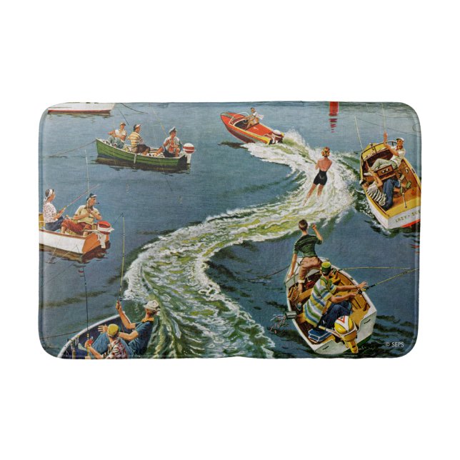 Making A Wake by Ben Kimberly Pins Bath Mat (Front)