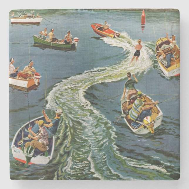Making A Wake by Ben Kimberly Pins Stone Coaster (Front)