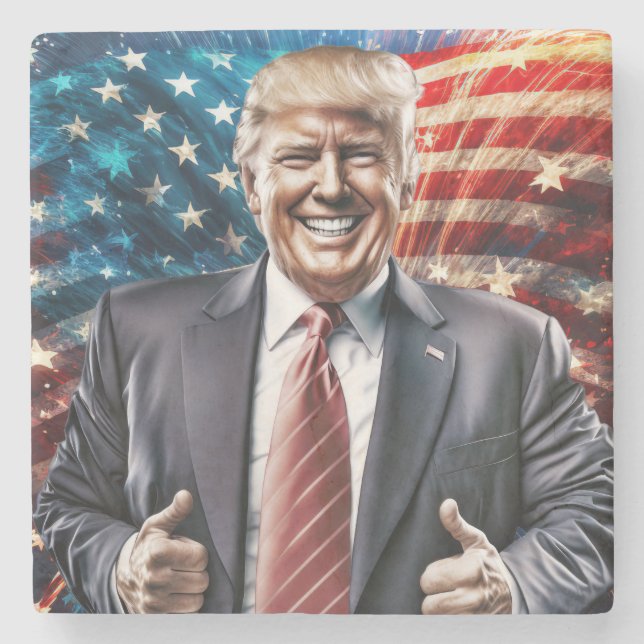 Making America Great Again - President Trump    Stone Coaster (Front)