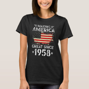 Making America Great Since 1958 USA Flag Retro Bir T-Shirt