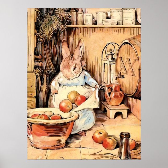 “Making Apple Cider” by Beatrix Potter Poster (Front)